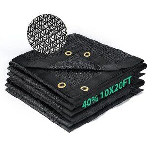 Garden 40% Shade Cloth, Resistant Sun Shade Net 10x20FT Mesh Tarp with HDPE